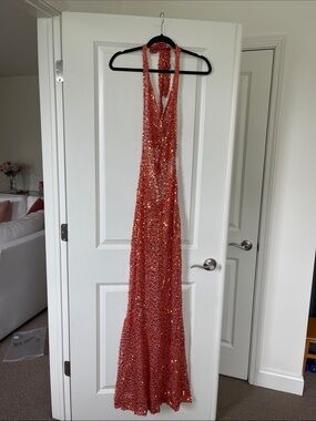 Sorelle UK SYDNEY SEQUIN DRESS in Copper Orange NWT